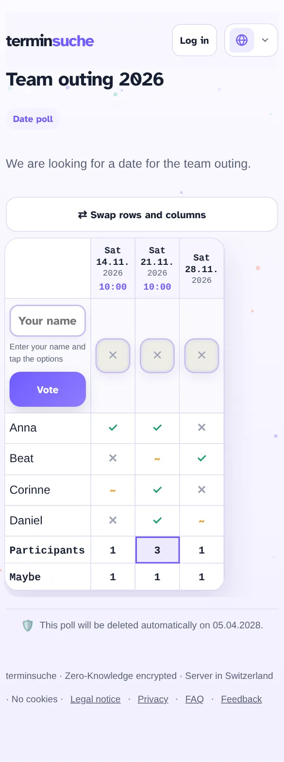 Voting on a phone